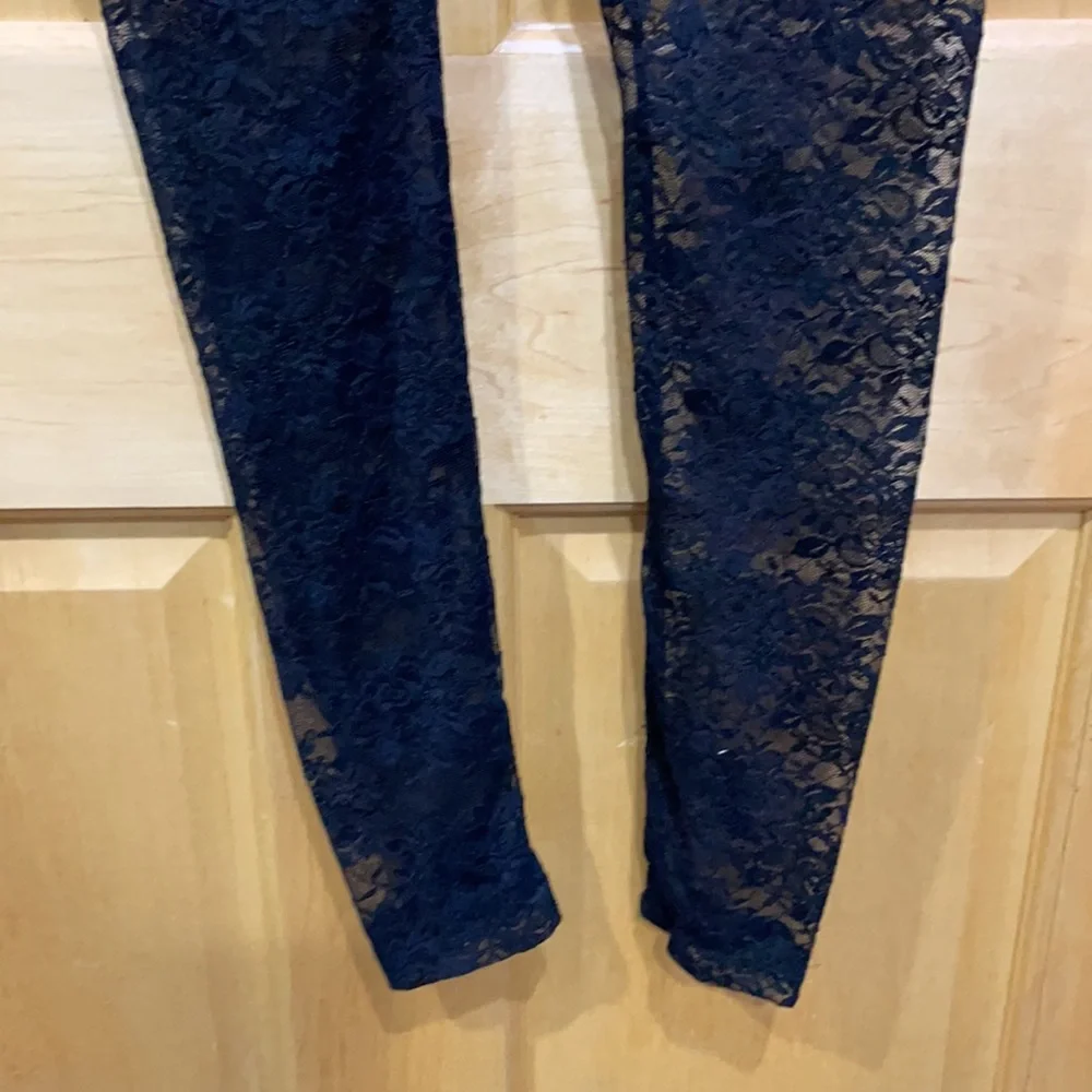 Bozzolo black lace leggings elastic waist New sz S - Picture 7 of 7